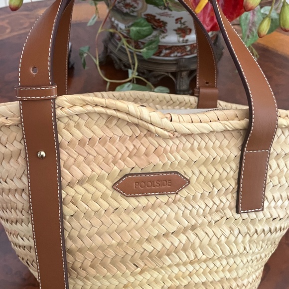 Poolside Tan and Brown Woven Tote Bag - Picture 2 of 9